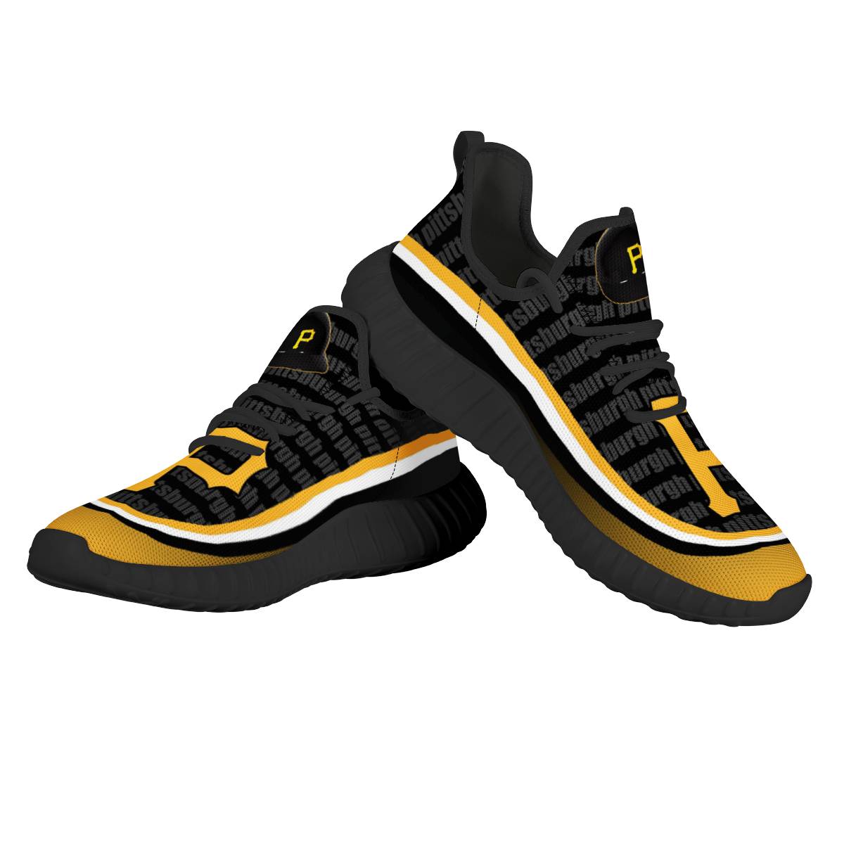 Women's Pittsburgh Pirates Mesh Knit Sneakers/Shoes 004